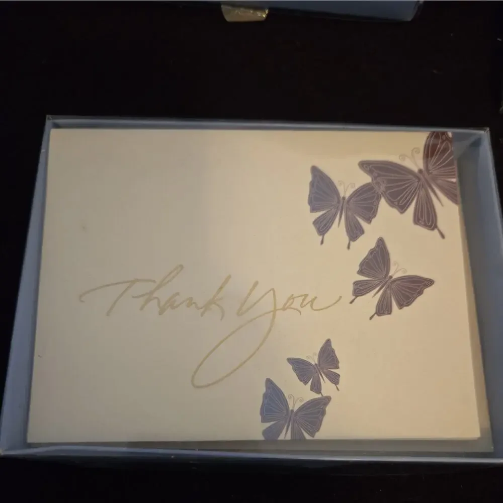 35 Thank You Cards Envelopes Lot Floral Daisy Butterfly Wreath Blank Note Cards